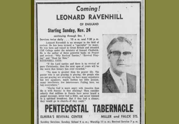 Pentecost Tabernacle Flyer for Leonard Ravenhill