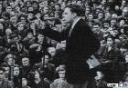 Reverend Billy Graham preaching in England in 1954